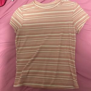 Pink and White Blouse